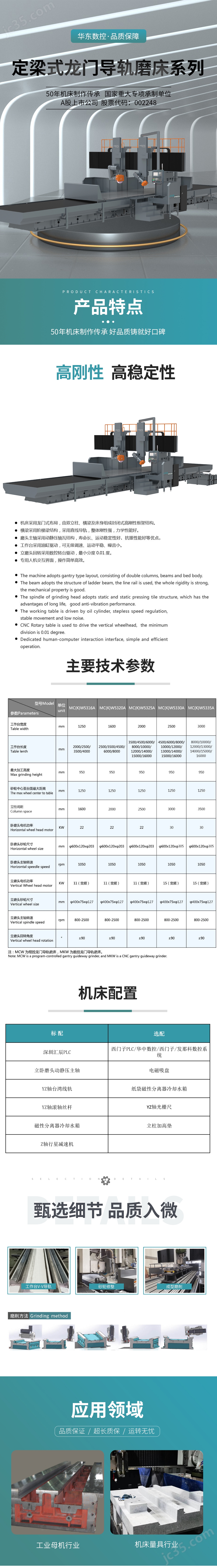 华东数控定梁式龙门导轨磨床